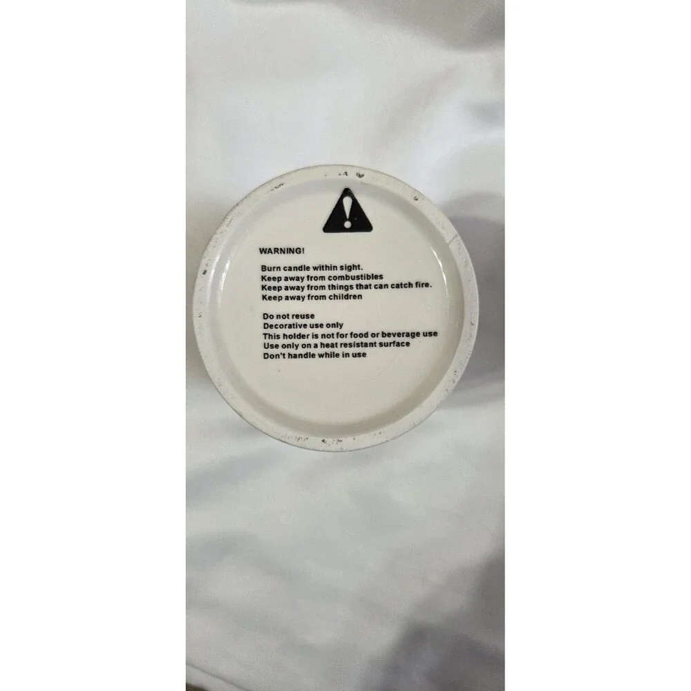 Vintage Bloomingdales Unscented Candle Checker Pattern Porcelain Canister Lid